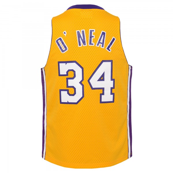 Игровая джерси Подростковая Los Angeles Lakers Shaquille ONeal Mitchell & Ness Gold 1999/00 Hardwood Classics Swingman