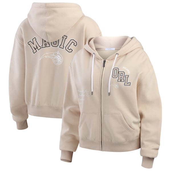 Женская толстовка Orlando Magic WEAR by Erin Andrews Tan Tonal Felt Patch Full-Zip