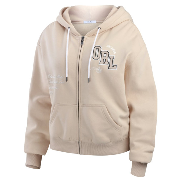 Женская толстовка Orlando Magic WEAR by Erin Andrews Tan Tonal Felt Patch Full-Zip