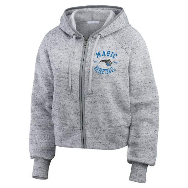 Женская толстовка Orlando Magic WEAR by Erin Andrews Heather Gray Speckled Radiator Full-Zip