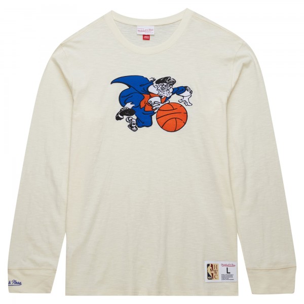 Футболка с длинным рукавом New York Knicks Mitchell & Ness Hardwood Classics Vintage - Cream