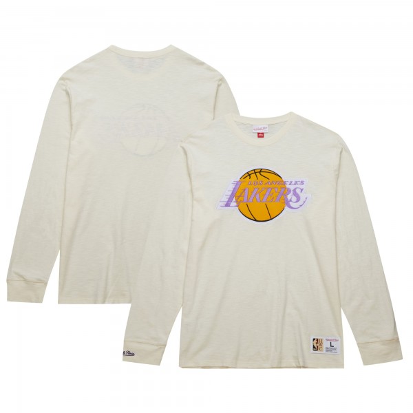 Футболка с длинным рукавом Los Angeles Lakers Mitchell & Ness Hardwood Classics Vintage - Cream