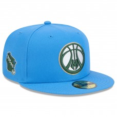 Бейсболка Milwaukee Bucks New Era 2024/25 City Edition Alternate 59FIFTY - Blue