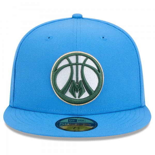 Бейсболка Milwaukee Bucks New Era 2024/25 City Edition Alternate 59FIFTY - Blue