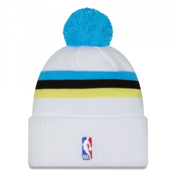 Шапка с помпоном Indiana Pacers New Era 2024/25 City Edition Cuffed Knit - White