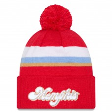 Шапка с помпоном Memphis Grizzlies New Era 2024/25 City Edition Cuffed Knit - Red
