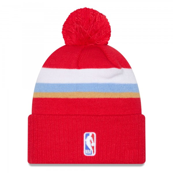 Шапка с помпоном Memphis Grizzlies New Era 2024/25 City Edition Cuffed Knit - Red