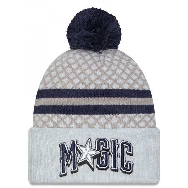 Шапка с помпоном Orlando Magic New Era 2024/25 City Edition Cuffed Knit - Gray