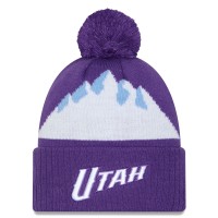 Шапка с помпоном Utah Jazz New Era 2024/25 City Edition Cuffed Knit - Purple