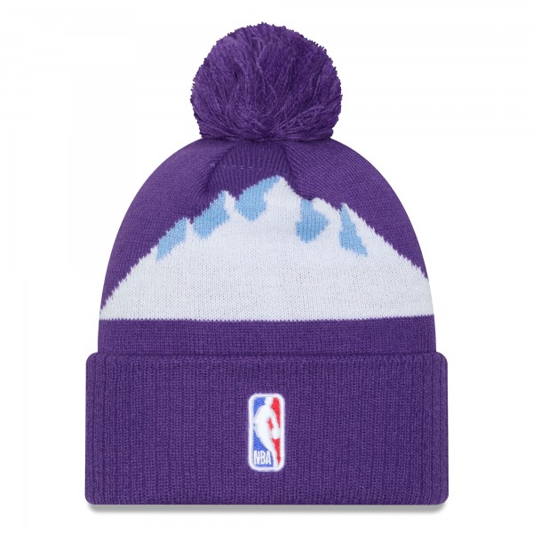 Шапка с помпоном Utah Jazz New Era 2024/25 City Edition Cuffed Knit - Purple
