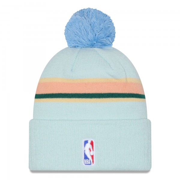 Шапка с помпоном San Antonio Spurs New Era 2024/25 City Edition Cuffed Knit - Light Blue