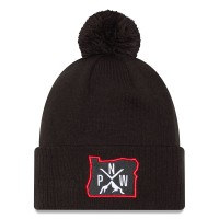 Шапка с помпоном Portland Trail Blazers New Era 2024/25 City Edition Cuffed Knit - Black