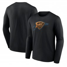 Футболка с длинным рукавом Oklahoma City Thunder Black Hardwood
