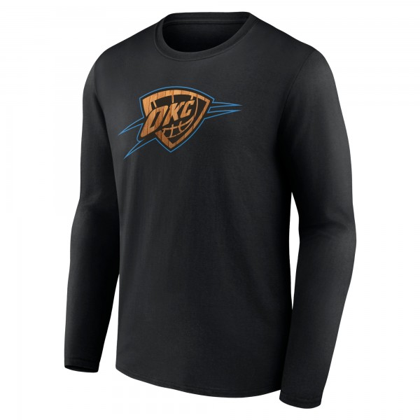 Футболка с длинным рукавом Oklahoma City Thunder Black Hardwood
