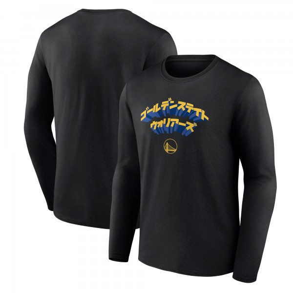 Golden State Warriors Black Japanese Heritage Long Sleeve T-Shirt