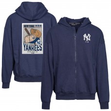 New York Yankees Levelwear Navy Uphill Cooperstown Collection Core Logo Full-Zip Hoodie