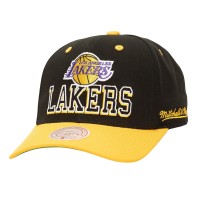 Бейсболка Los Angeles Lakers Mitchell & Ness Backside Script 2-Tone Pro Crown - Black/Gold