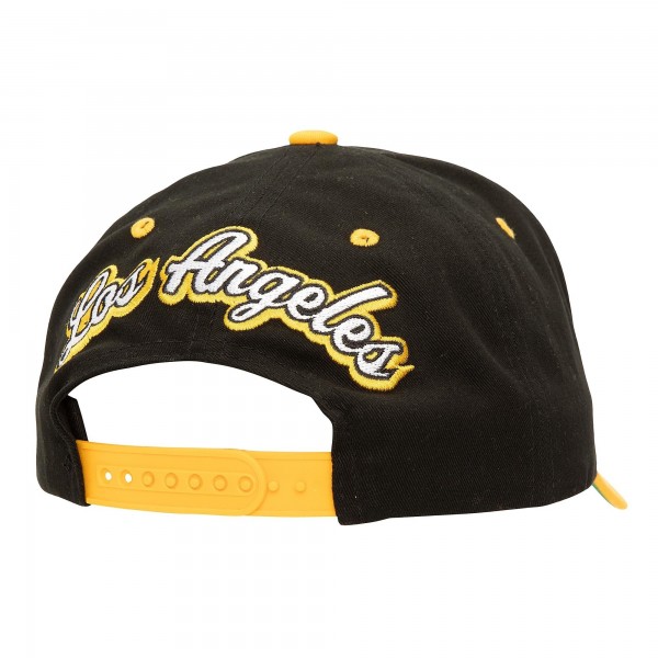 Бейсболка Los Angeles Lakers Mitchell & Ness Backside Script 2-Tone Pro Crown - Black/Gold