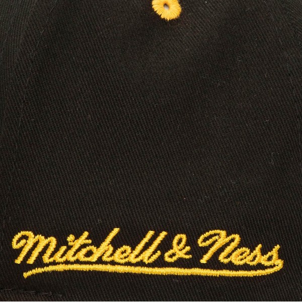 Бейсболка Los Angeles Lakers Mitchell & Ness Backside Script 2-Tone Pro Crown - Black/Gold