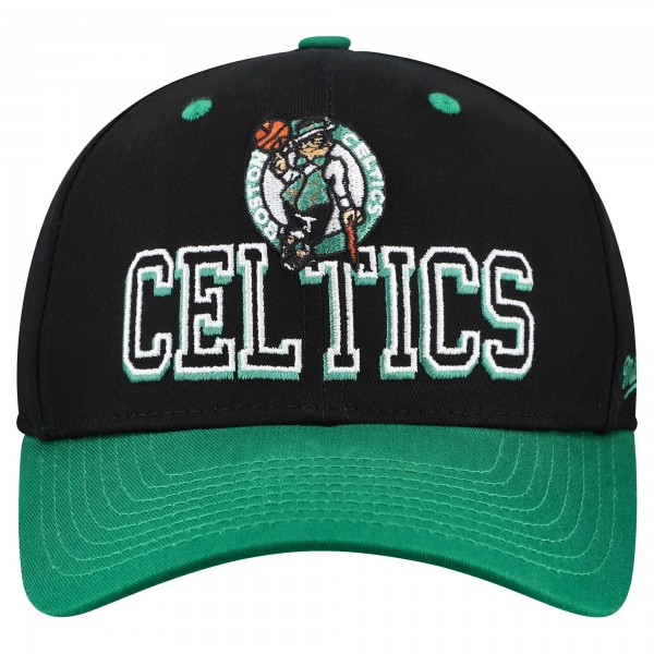 Бейсболка Boston Celtics Mitchell & Ness Black/Kelly Green Backside Script 2-Tone Pro Crown