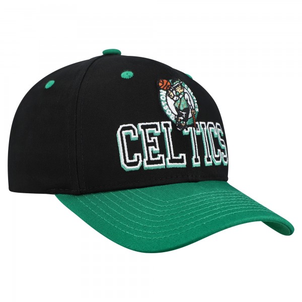 Бейсболка Boston Celtics Mitchell & Ness Black/Kelly Green Backside Script 2-Tone Pro Crown