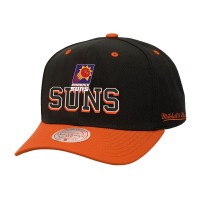 Бейсболка Phoenix Suns Mitchell & Ness Black/Orange Backside Script Two-Tone Pro Crown