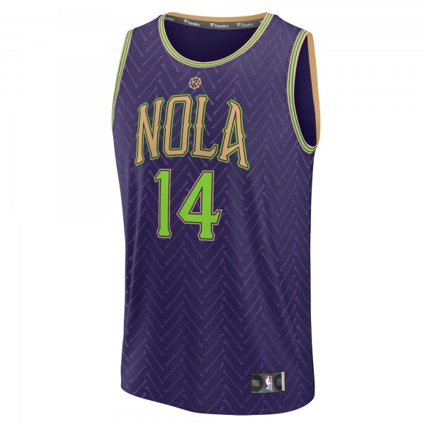 Игровая джерси Brandon Ingram New Orleans Pelicans 2024/25 Fast Break Player - City Edition - Purple