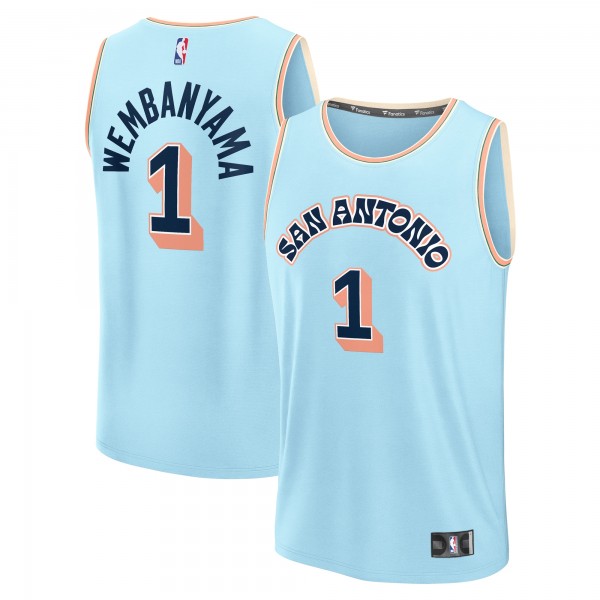 Игровая джерси Victor Wembanyama San Antonio Spurs 2024/25 Fast Break Player - City Edition - Light Blue
