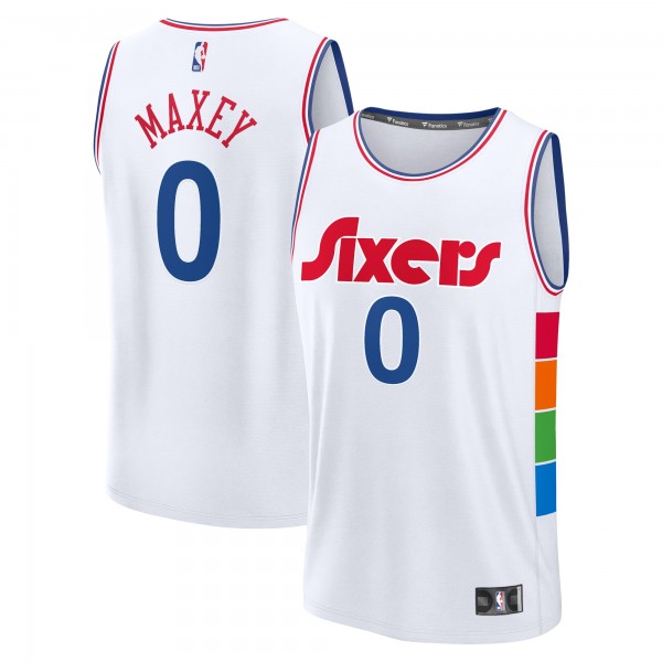 Игровая джерси Tyrese Maxey Philadelphia 76ers 2024/25 Fast Break Player - City Edition - White