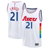 Игровая джерси Joel Embiid Philadelphia 76ers 2024/25 Fast Break Player - City Edition - White