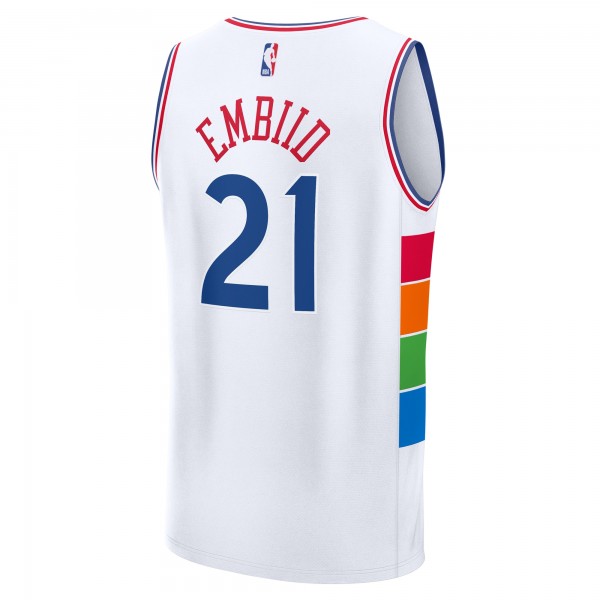 Игровая джерси Joel Embiid Philadelphia 76ers 2024/25 Fast Break Player - City Edition - White