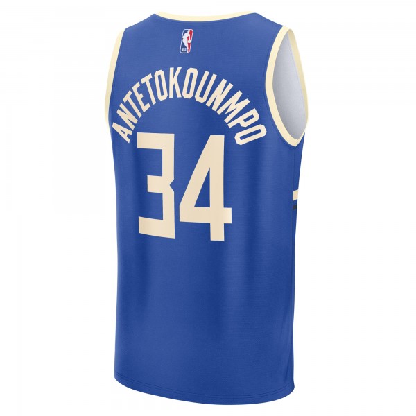 Игровая джерси Giannis Antetokounmpo Milwaukee Bucks 2024/25 Fast Break Player - City Edition - Royal