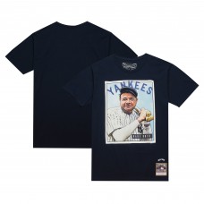 New York Yankees Babe Ruth Mitchell & Ness Navy Cooperstown Collection Collectors Connection T-Shirt