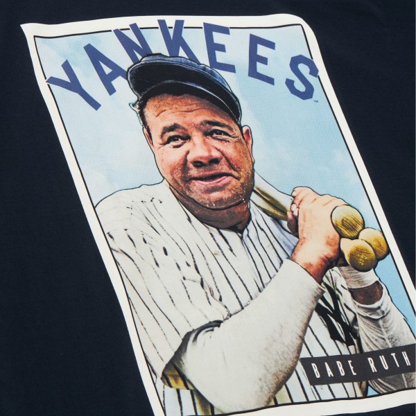 New York Yankees Babe Ruth Mitchell & Ness Navy Cooperstown Collection Collectors Connection T-Shirt