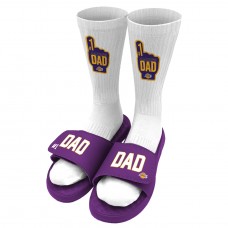 Носки и шлепки Los Angeles Lakers ISlide Unisex #1 Dad - Purple