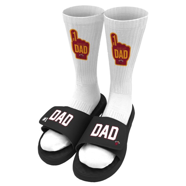 Носки и шлепки Unisex Miami Heat ISlide Black #1 Dad