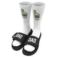 Unisex Milwaukee Bucks ISlide Black #1 Dad Socks & Slide Sandals Bundle