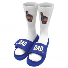 Unisex New York Knicks ISlide Blue #1 Dad Socks & Slide Sandals Bundle
