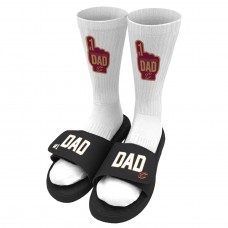 Unisex Cleveland Cavaliers ISlide Black #1 Dad Socks & Slide Sandals Bundle