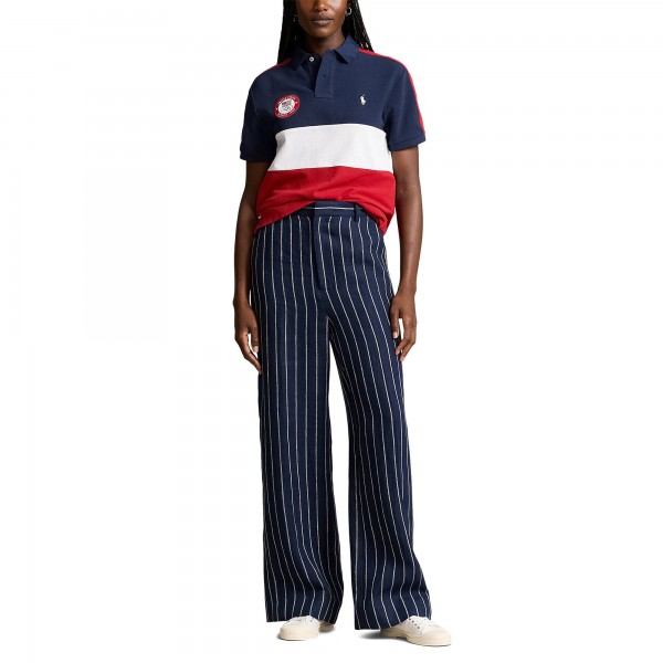 Поло Team USA Ralph Lauren 2024 Summer Olympics Villagewear Performance Mesh Color Block - Navy