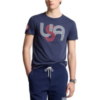Поло Футболка Team USA Ralph Lauren 2024 Summer Olympics Villagewear Script - Navy