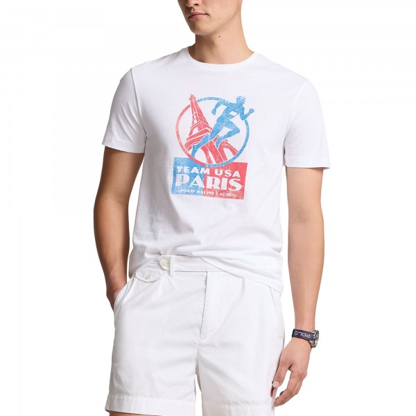 Поло Футболка Team USA Ralph Lauren 2024 Summer Olympics Villagewear Runner - White