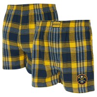 Denver Nuggets Concepts Sport Navy Region Flannel Boxer Short