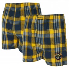 Denver Nuggets Concepts Sport Navy Region Flannel Boxer Short