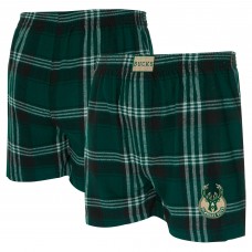 Milwaukee Bucks Concepts Sport Hunter Green Region Flannel Boxer Short