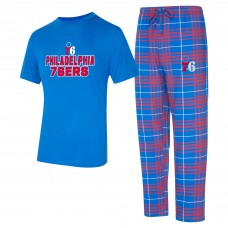 Philadelphia 76ers Concepts Sport Royal/Red Vector Top & Flannel Pants Sleep Set