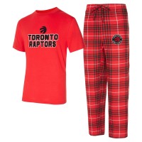 Toronto Raptors Concepts Sport Red/Black Vector Top & Flannel Pants Sleep Set