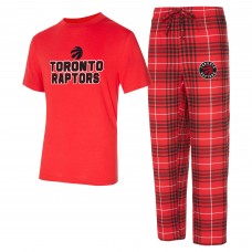 Toronto Raptors Concepts Sport Red/Black Vector Top & Flannel Pants Sleep Set