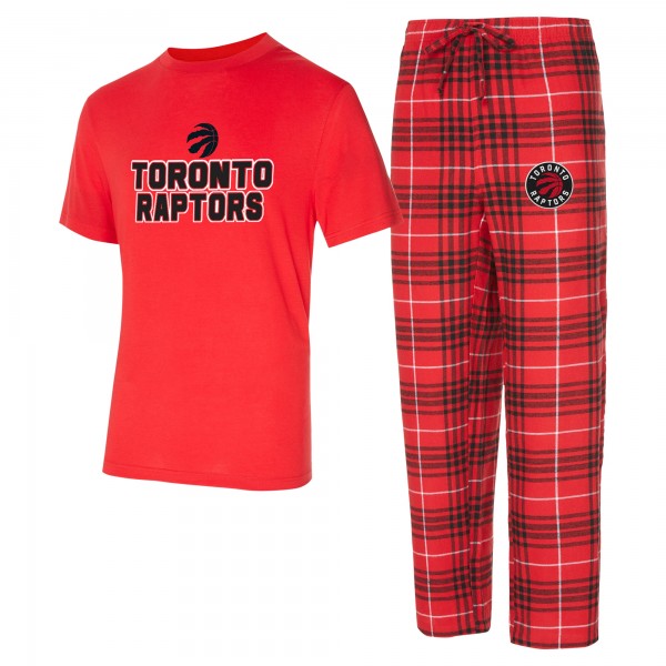 Toronto Raptors Concepts Sport Red/Black Vector Top & Flannel Pants Sleep Set