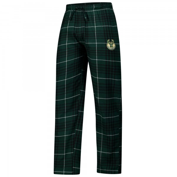 Milwaukee Bucks Concepts Sport Hunter Green/Black Vector Top & Flannel Pants Sleep Set